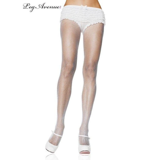 Nylon White Fishnet Stockings - The Costume Company