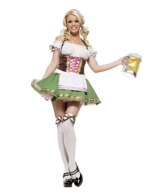 Oktoberfest Dirndl Green German Girl Costume - The Costume Company | Fancy Dress Costumes Hire and Purchase Brisbane and Australia