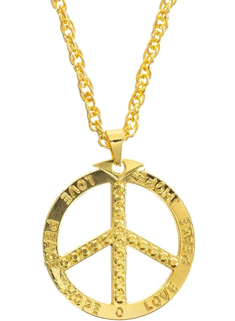 Peace Sign Gold Necklace