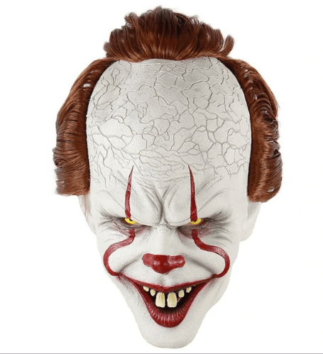 Pennywise Latex Mask With Hair Attached - The Costume Company