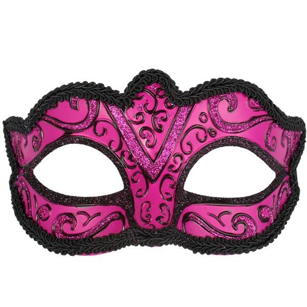 Pink Capri Masquerade Mask - The Costume Company | Fancy Dress Costumes Hire and Purchase Brisbane and Australia