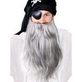 Pirate Beard and Moustache Grey Jumbo Set - The Costume Company | Fancy Dress Costumes Hire and Purchase Brisbane and Australia
