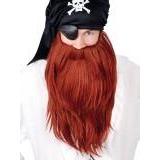 Pirate Beard and Moustache Red Jumbo Set - The Costume Company | Fancy Dress Costumes Hire and Purchase Brisbane and Australia