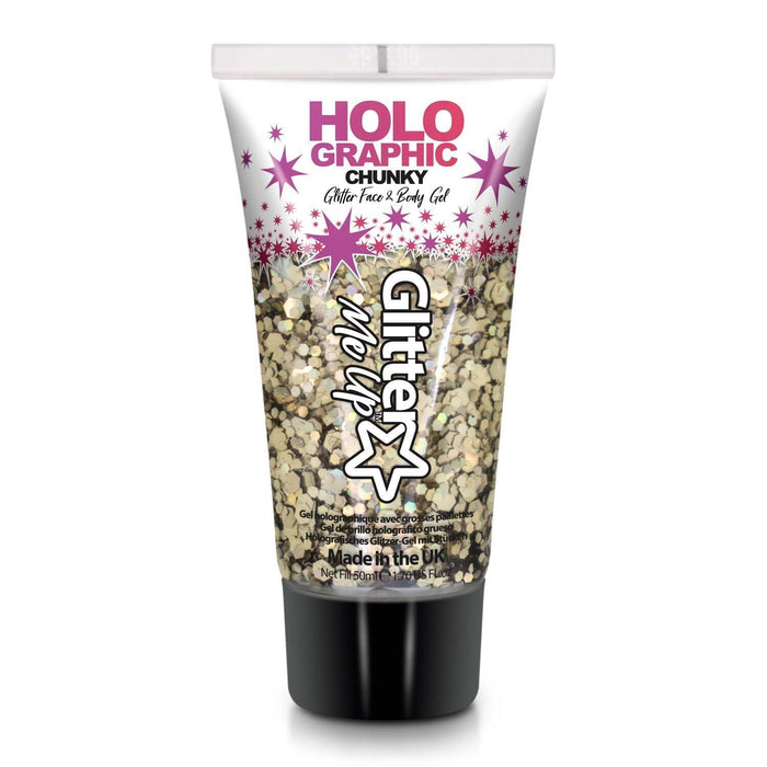 Princess Pink Holographic Chunky Glitter Gel 12ml - The Costume Company