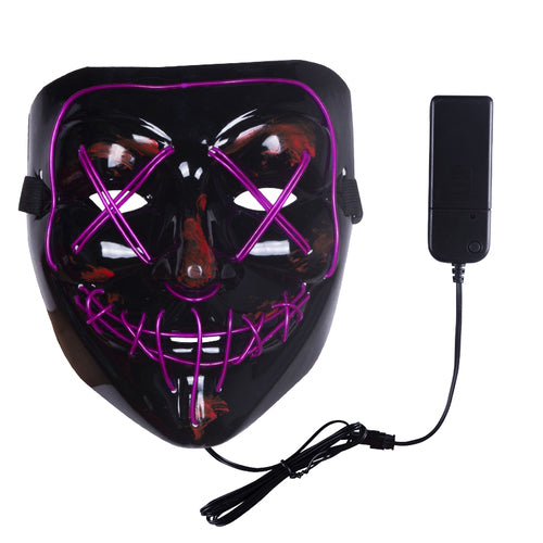 The Purge Purple Light Up Halloween Mask - Buy Online Only