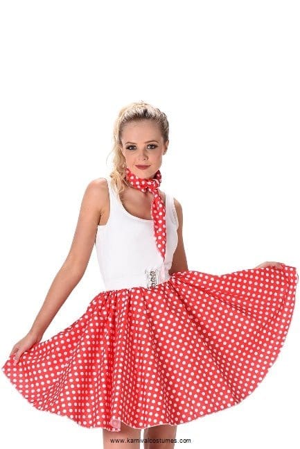 Red Polka Dot Skirt and Necktie - Party Australia