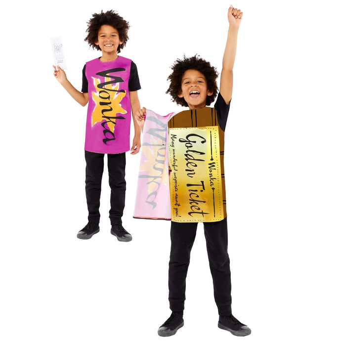 Roald Dahl Golden Ticket Wonka Bar Child Costume - Buy Online Only Roald Dahl Golden Ticket Wonka Bar Child Costume - Buy Online Only