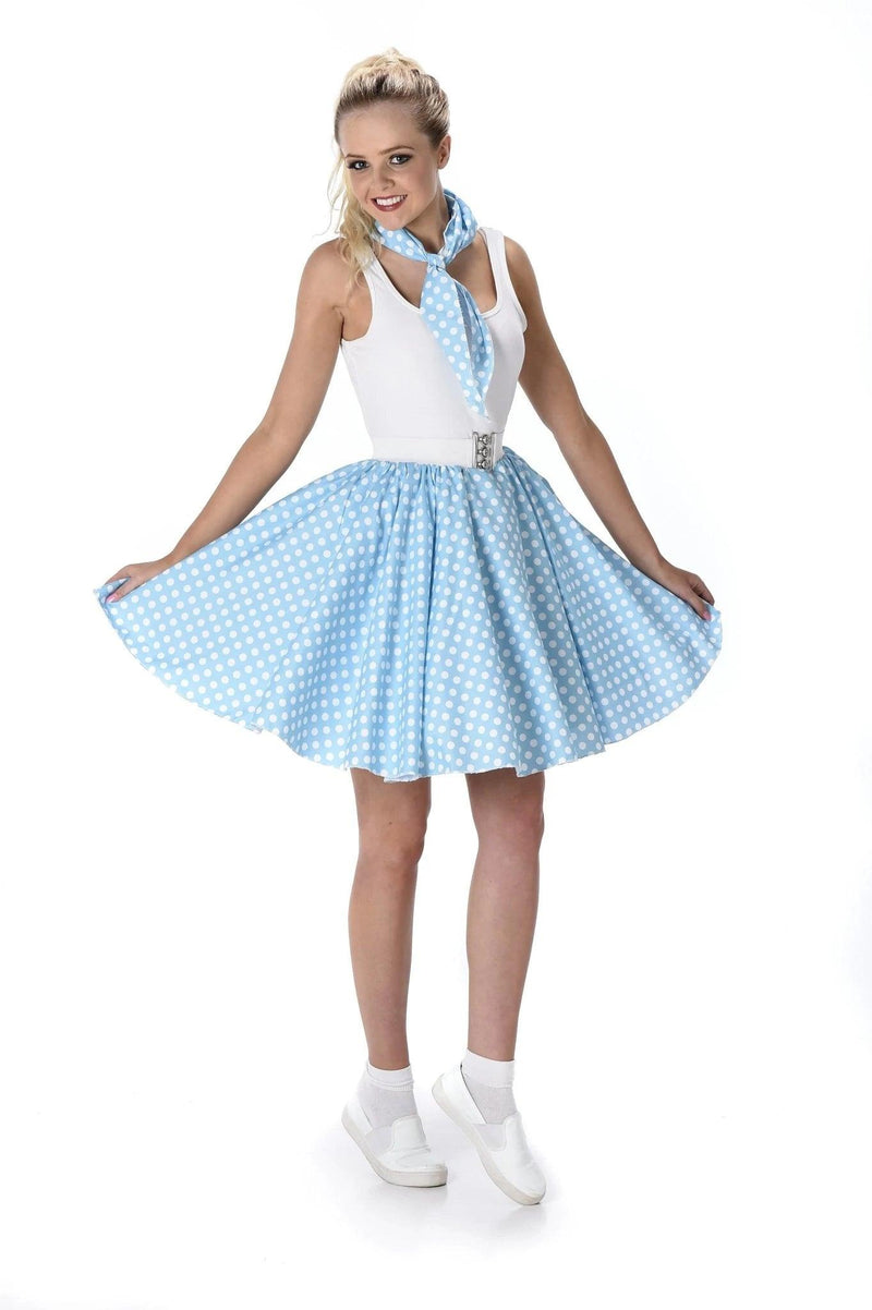 Rockabilly Blue Polka Dot Skirt