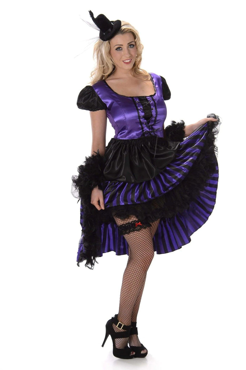Saloon Girl Purple and Black Dress 