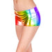 Shiny Rainbow Lycra Shorts - The Costume Company