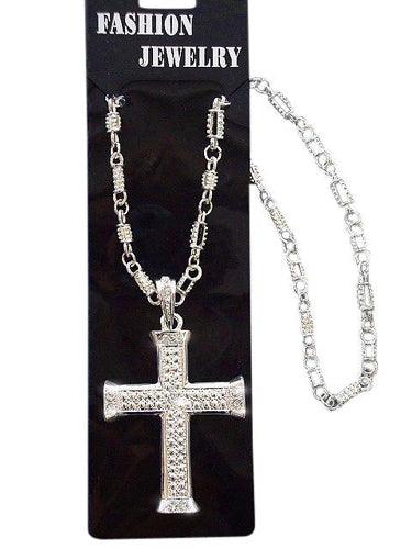 Silver Cross Necklace - The Costume Company