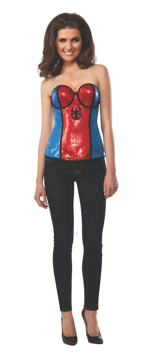 Spider-Girl Sequined Adult Corset | Buy Online - The Costume Company | Australian & Family Owned 