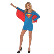 Supergirl Dress With Wings Adult Costume 
