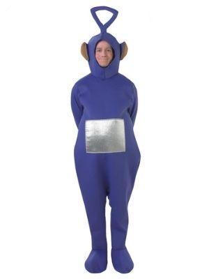 Tinky Winky Teletubbies Adult Costume with Hood and Symbol Attached
