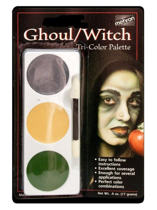 Tri Colour Make Up Palette Ghoul Witch - The Costume Company