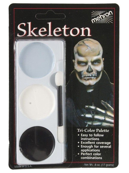 Tri Colour Make Up Palette Skeleton - The Costume Company